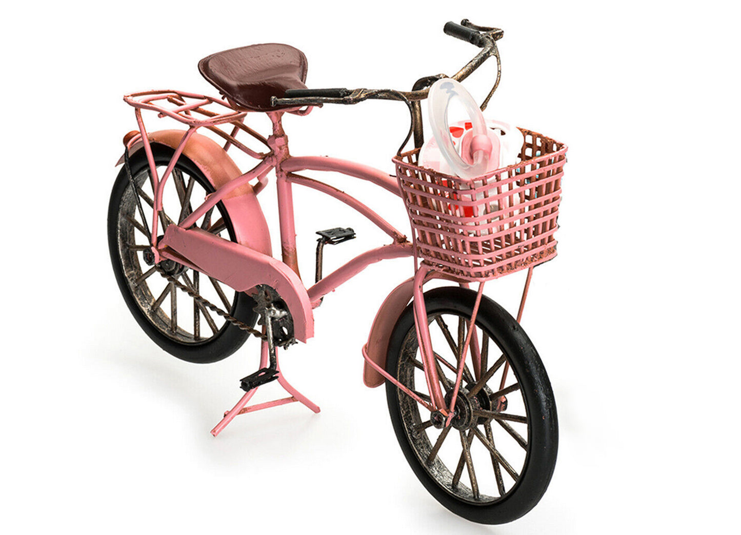 Antiker Dekorationsartikel -  Fahrrad - Metall - rosa