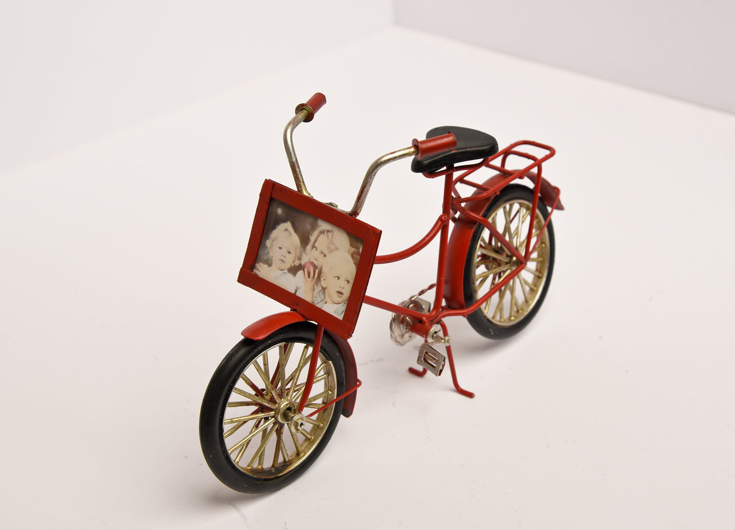 Antiker Dekorationsartikel -  Fahrrad - Metall - rot