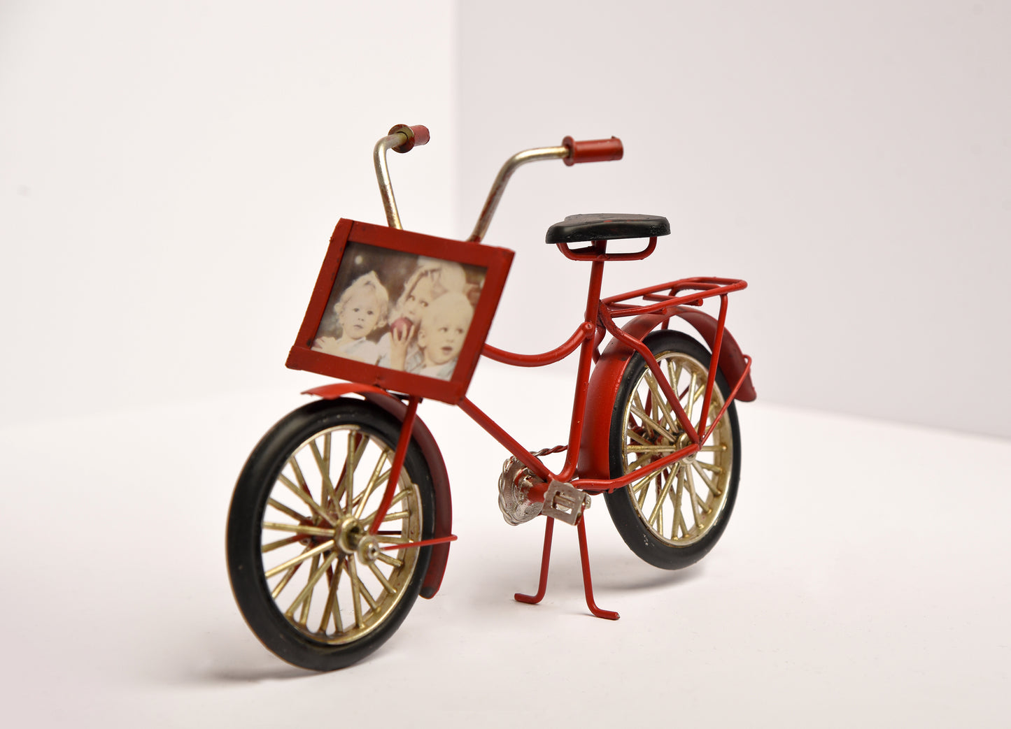 Antiker Dekorationsartikel -  Fahrrad - Metall - rot